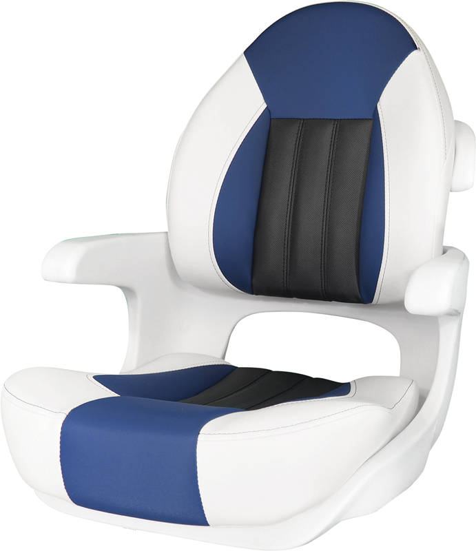 Tempress Probax Captains Boat Seat White Blue Carbon