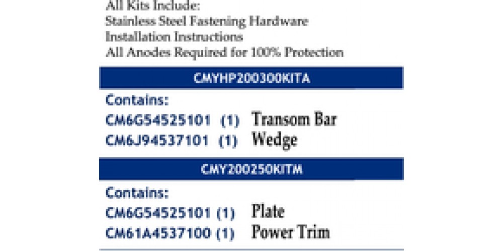 Martyr Anodes Anode Yam 200-250Hp Kit Mag