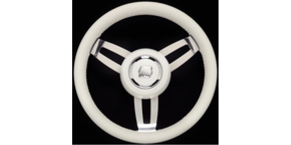 Uflex Steering Whl Wht Poly Chrome