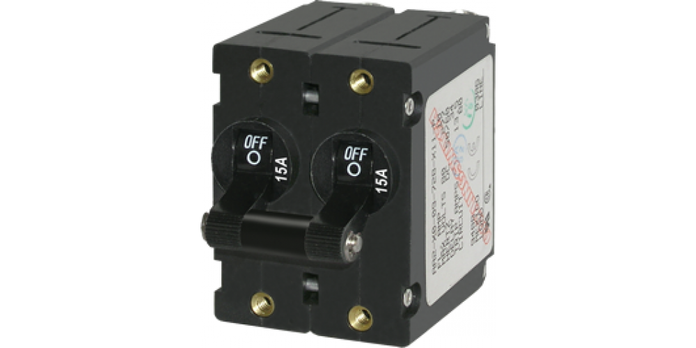 Blue Sea Circuit Breaker 15Amp 2-Pole Black Tog