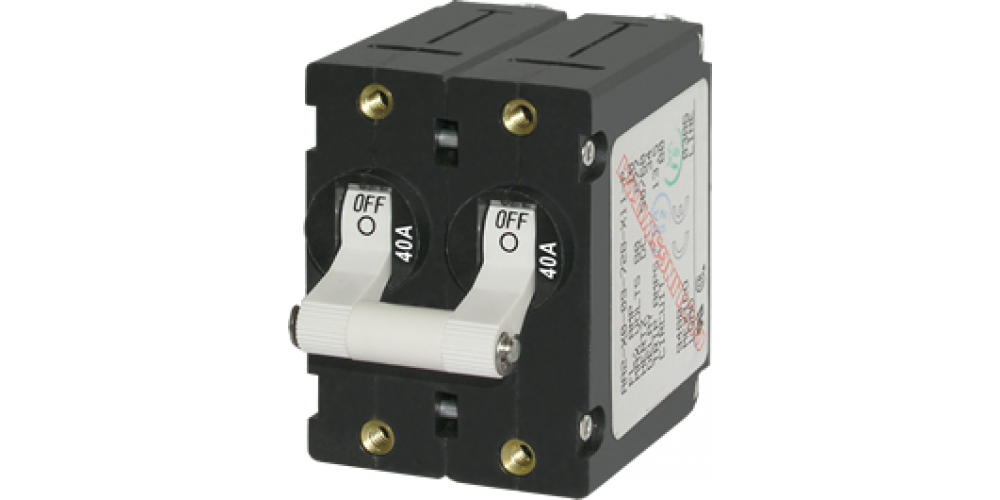 Blue Sea Circuit Breaker 40Amp 2-Pole White Tog