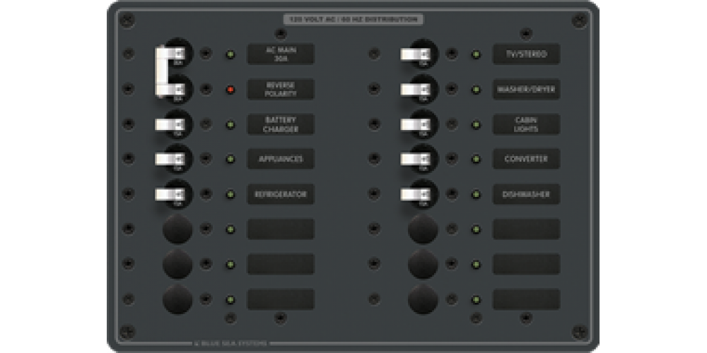 Blue Sea Panel 120V Main + 16 Pos