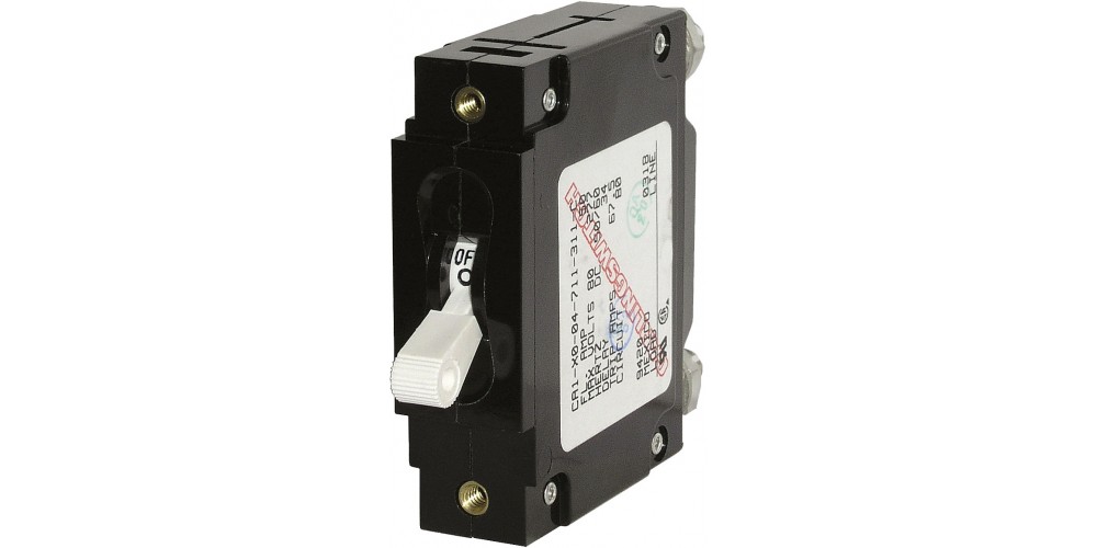 Blue Seas C-Series White Toggle Circuit Breaker - Single Pole 25 Amp