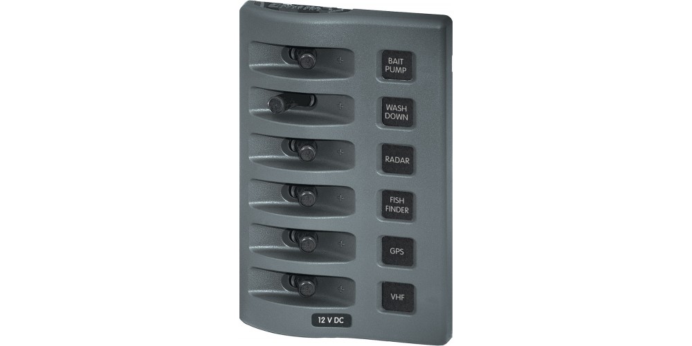 Blue Seas WeatherDeck 12V DC Waterproof Switch Panel - 6 Position