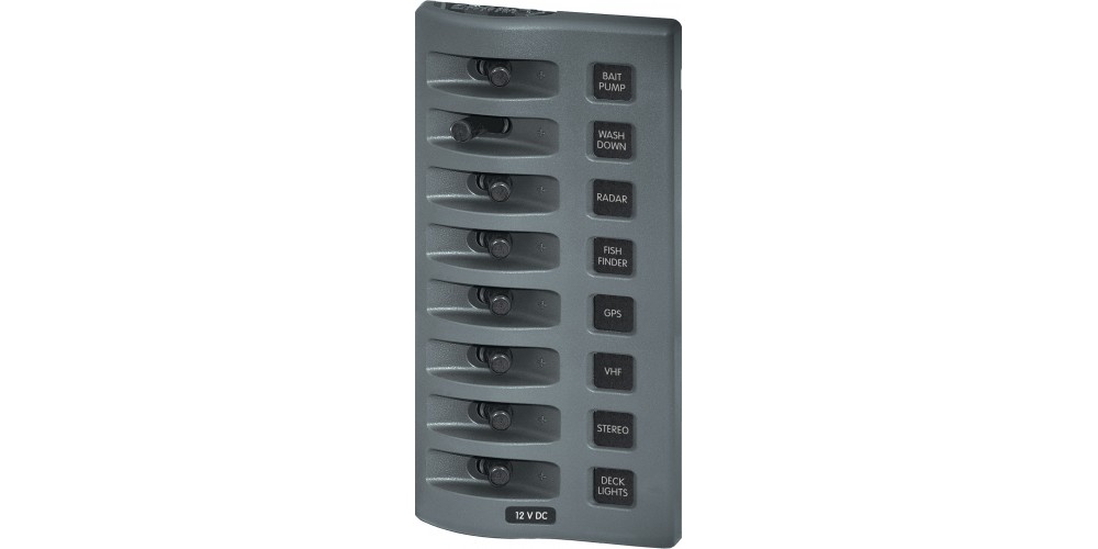 Blue Seas WeatherDeck 12V DC Waterproof Switch Panel - 8 Position