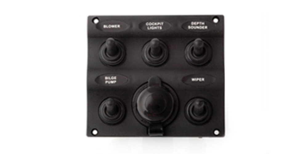 Seadog Switch Panel 5 Toggle W/Socket