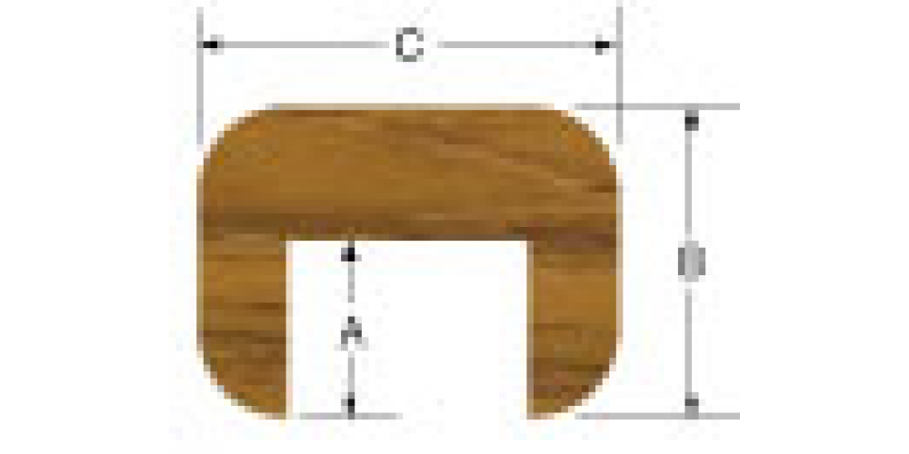 Whitecap Teak Cap Molding 7/8"X1-3/16