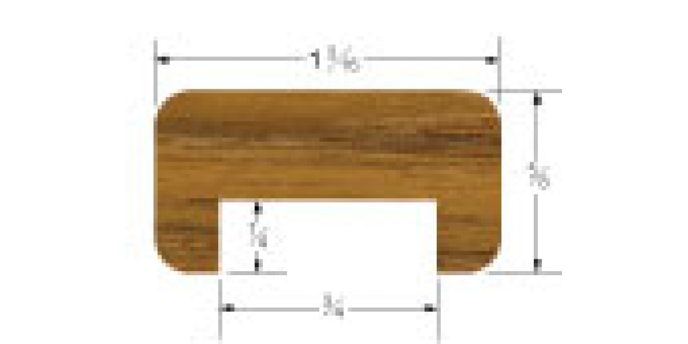 Whitecap Teak Track Bulkhead Mold 3/4"