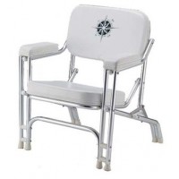 White Padded Deck Chair Aluminum Frame