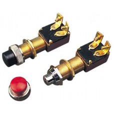 Seadog Switch Brass Push Button W/Red Cp