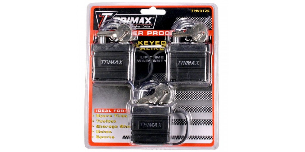 Trimax Dual Locking Weather Proof Solid Steel Lock