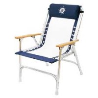 Wens Navy/White Alum Deck Chair