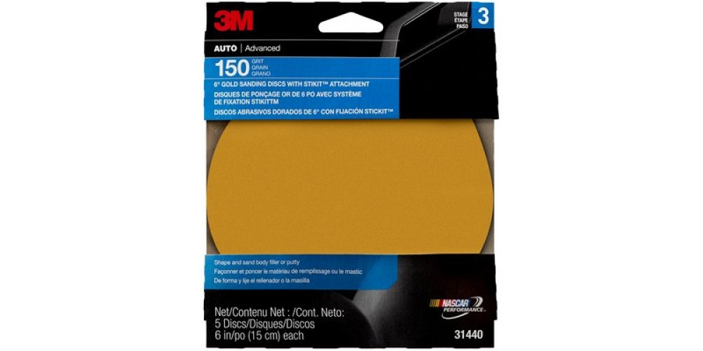 3M Marine 150A 6 Gold Stikit Discs