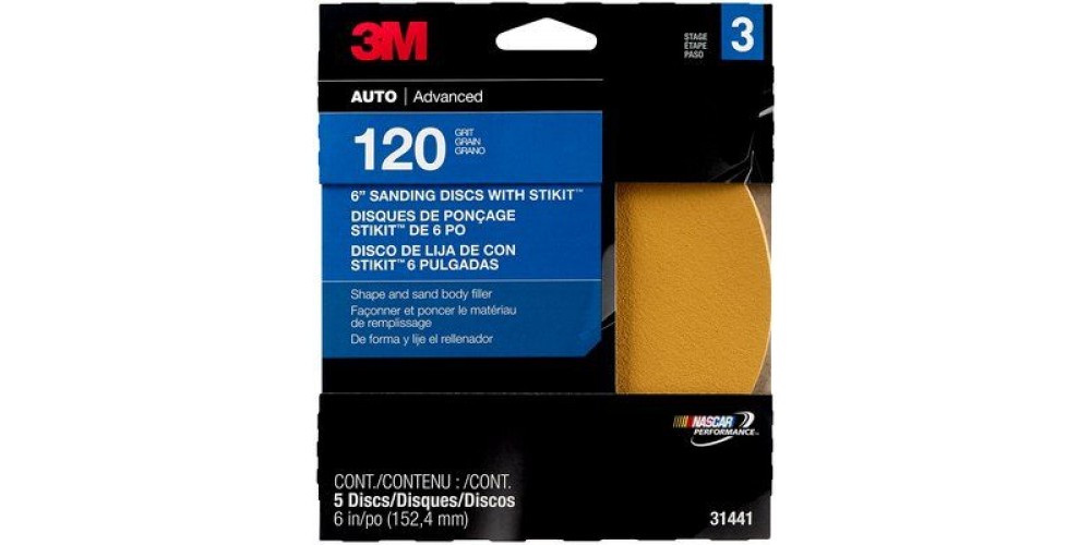 3M Marine 120A 6 Gold Stikit Discs