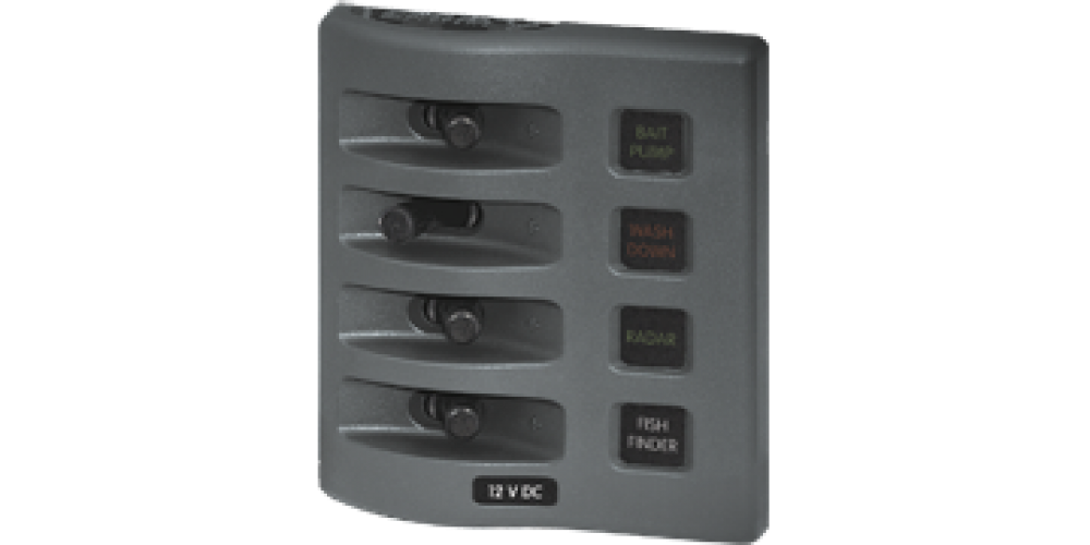 Blue Sea Systems Wd Panel 12V 4-Pos.GreyBulk