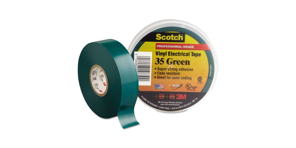 3M Tape Electrical Green 3/4"X66' Vinyl