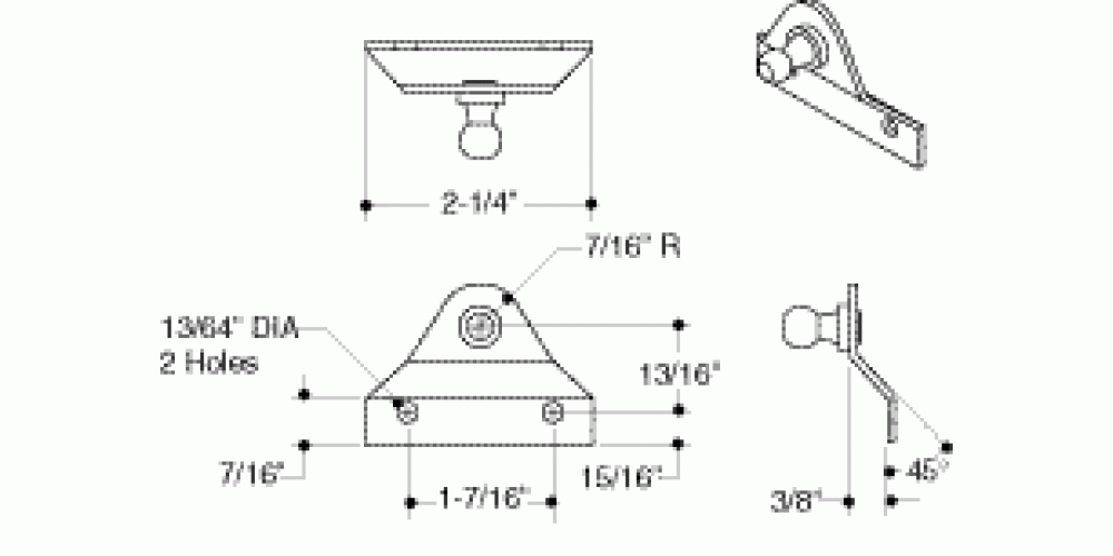 Attwood Sl65 Bracket Black