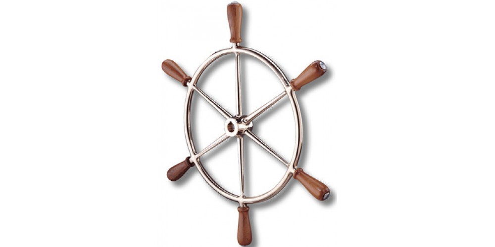 Edson Brnz Wheel W/Teak Handles