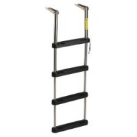 Garelick Over Platform Telescoping Ladder w/ Black Poly Steps - 4-Step