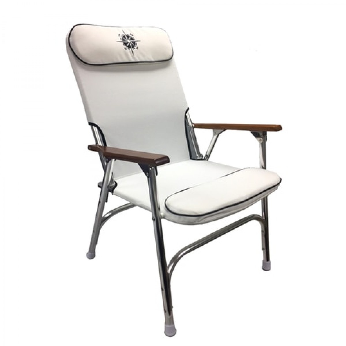 Padded Folding Deck Chair White - bc-25-5