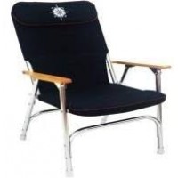 Padded Folding Deck Chair Navy