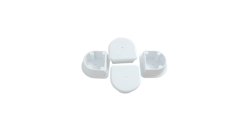 Dock Edge End Plug Small White - 4 Pieces