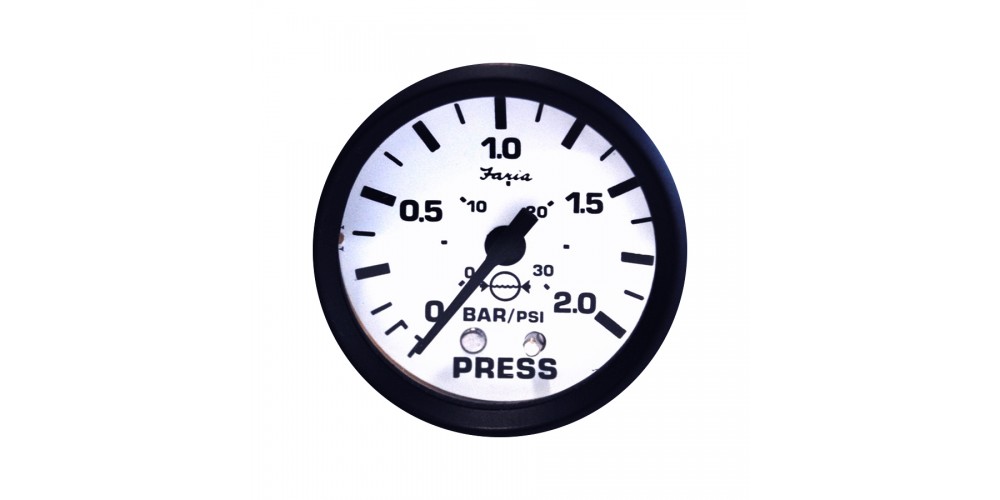 Faria Euro White Water Pressure Gauge Kit - 12922