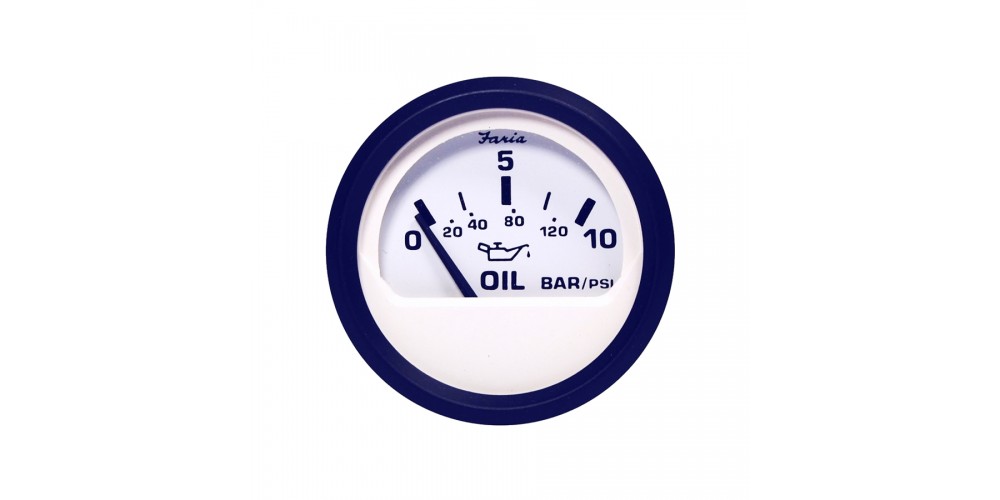 Faria Euro White Oil Pressure Gauge - 12926