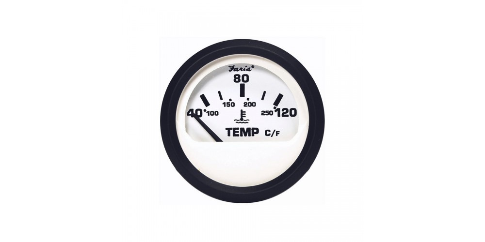 Faria Euro White Water Temperature Gauge 40-120C - 12929