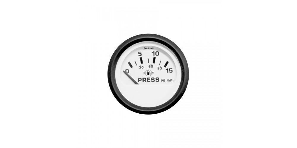 Faria Euro White Fuel Pressure Gauge - 12972