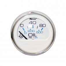 Faria Chesapeake White Series Oil Pressure Gauge (80 PSI) - 14802