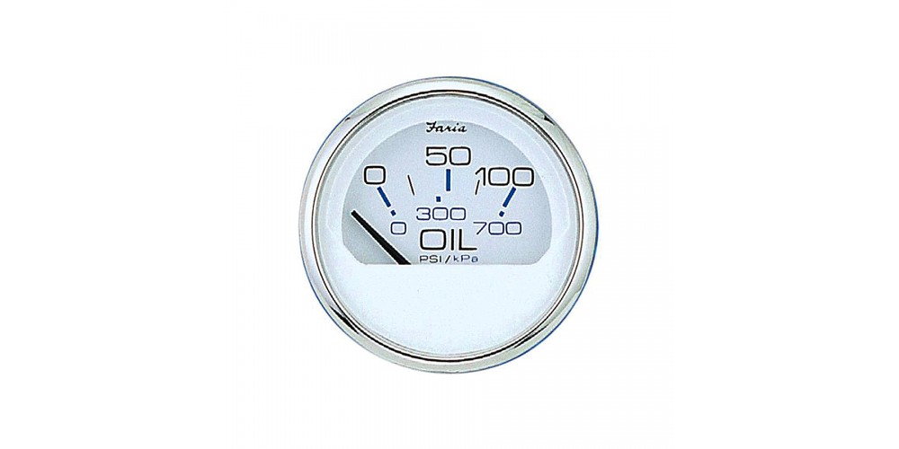 Faria Chesapeake White Series Oil Pressure Gauge 100 PSI - 14803