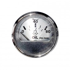 Faria Spun Silver Oil Pressure Gauge 80 PSI - 16002