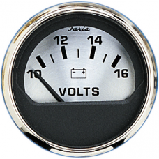 Faria Spun Silver Voltmeter 10-16V - 16023