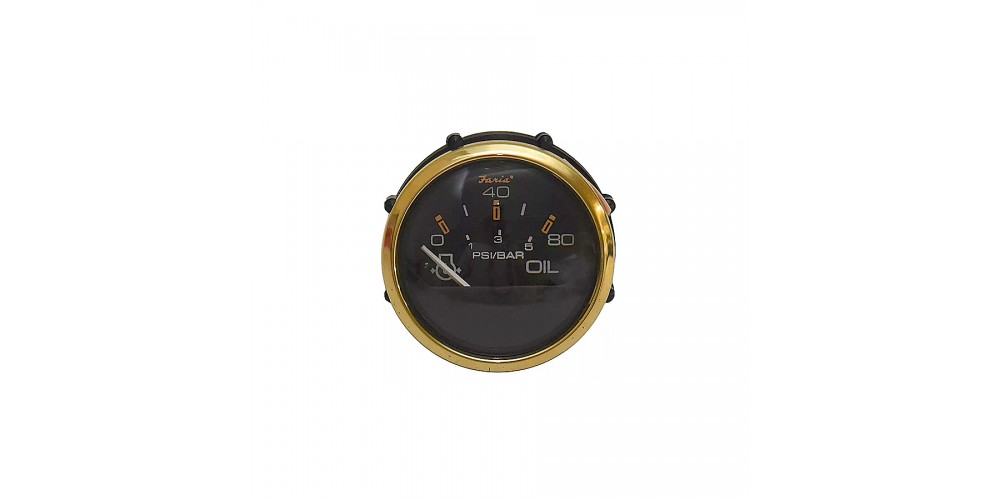 Faria Regal Gold Oil Pressure Gauge 80 PSI - 17002