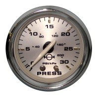 Faria Spun Silver Water Pressure Gauge Kit - 16003