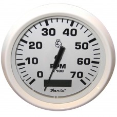 Faria Tachometer with Hourmeter 7000 RPM Dress White - 33140