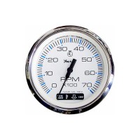 Faria Chesapeake White Stainless Steel Tachometer 7000 RPM - 33860