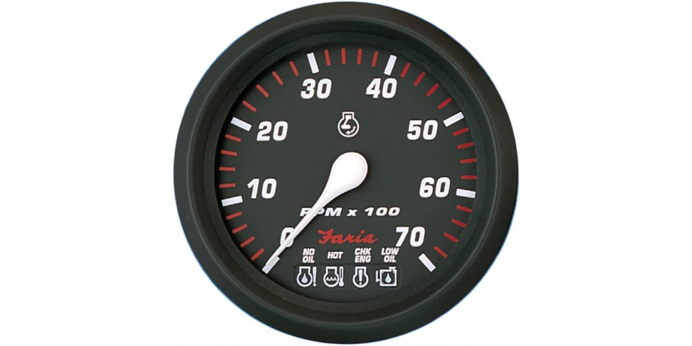 Faria Professional Red Tachometer 7000 RPM - 34617