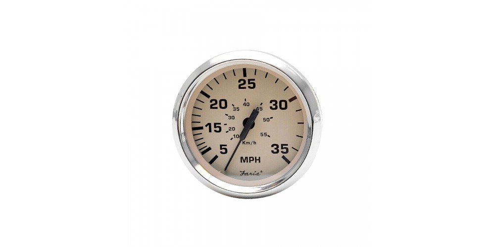 Faria Euro Beige Stainless Steel Speedometer 35 MPH - 35008