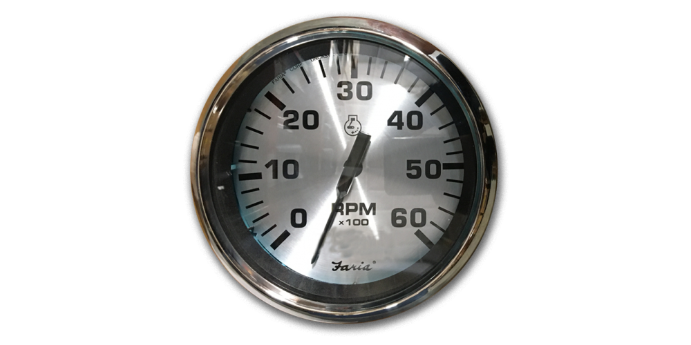 Faria Spun Silver Tachometer 4000 RPM - 36007