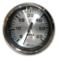 Faria Spun Silver Tachometer 4000 RPM - 36007