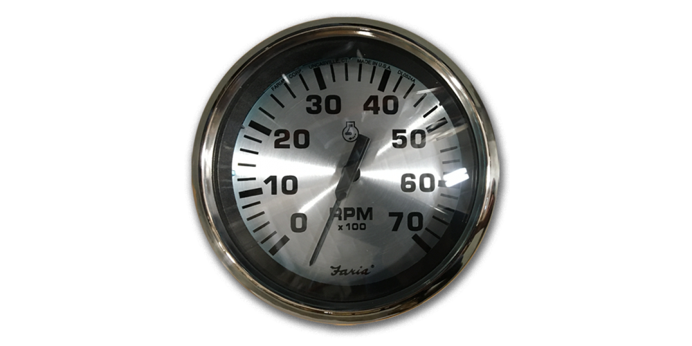 Faria Spun Silver Tachometer with SystemCheck Indicator 7000 RPM - 36050