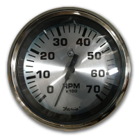 Faria Spun Silver Tachometer with SystemCheck Indicator 7000 RPM - 36050