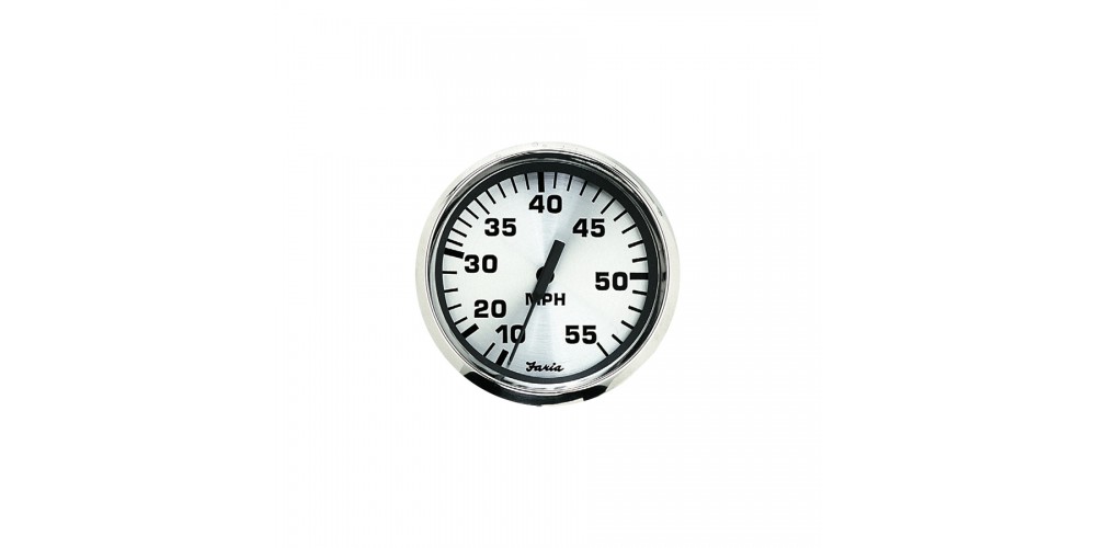 Faria Spun Silver Speedometer 55 Mph - 36009