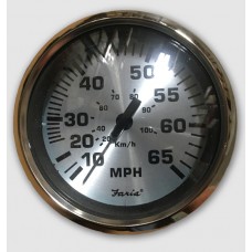 Faria Spun Silver Series Speedometer 65 MPH - SE9935