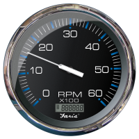 Faria Tachometer with Hourmeter 6000 RPM Chesapeake Black - 34732