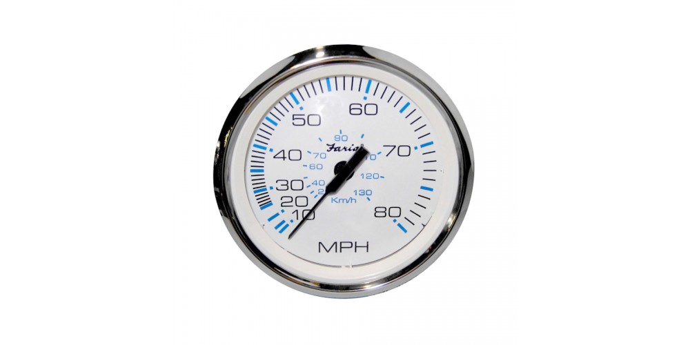 Faria Chesapeake White Speedometer 80 MPH - 34819