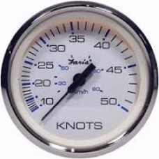 Faria Chesapeake White Stainless Steel Speedometer 50 Knots - 33822