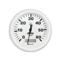 Faria Tachometer with Hourmeter 6000 RPM Dress White - 33132